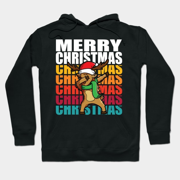 Merry Christmas Dabbing Reindeer Hoodie by RadStar